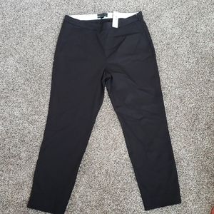 Side zip crop black dress pants